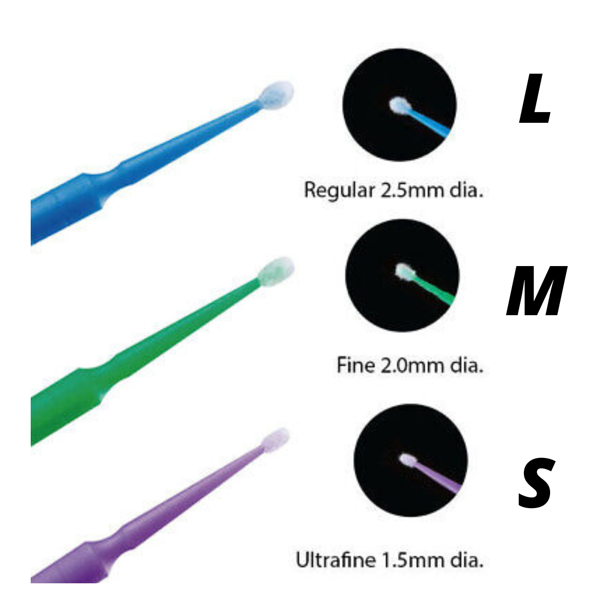 Microbrush Albastre - 2,5mm, Aplicatoare periute aplicare primer sau remover extensii de gene, 100buc