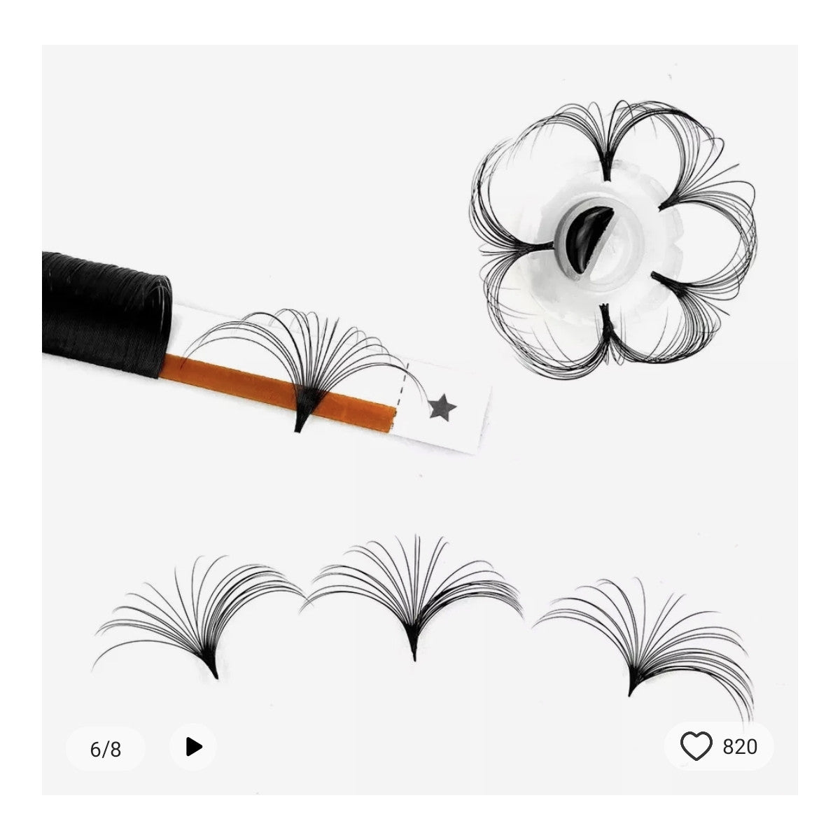 Gene Blossom ALBASTRU evantai usor mix 11-13mm 6 linii