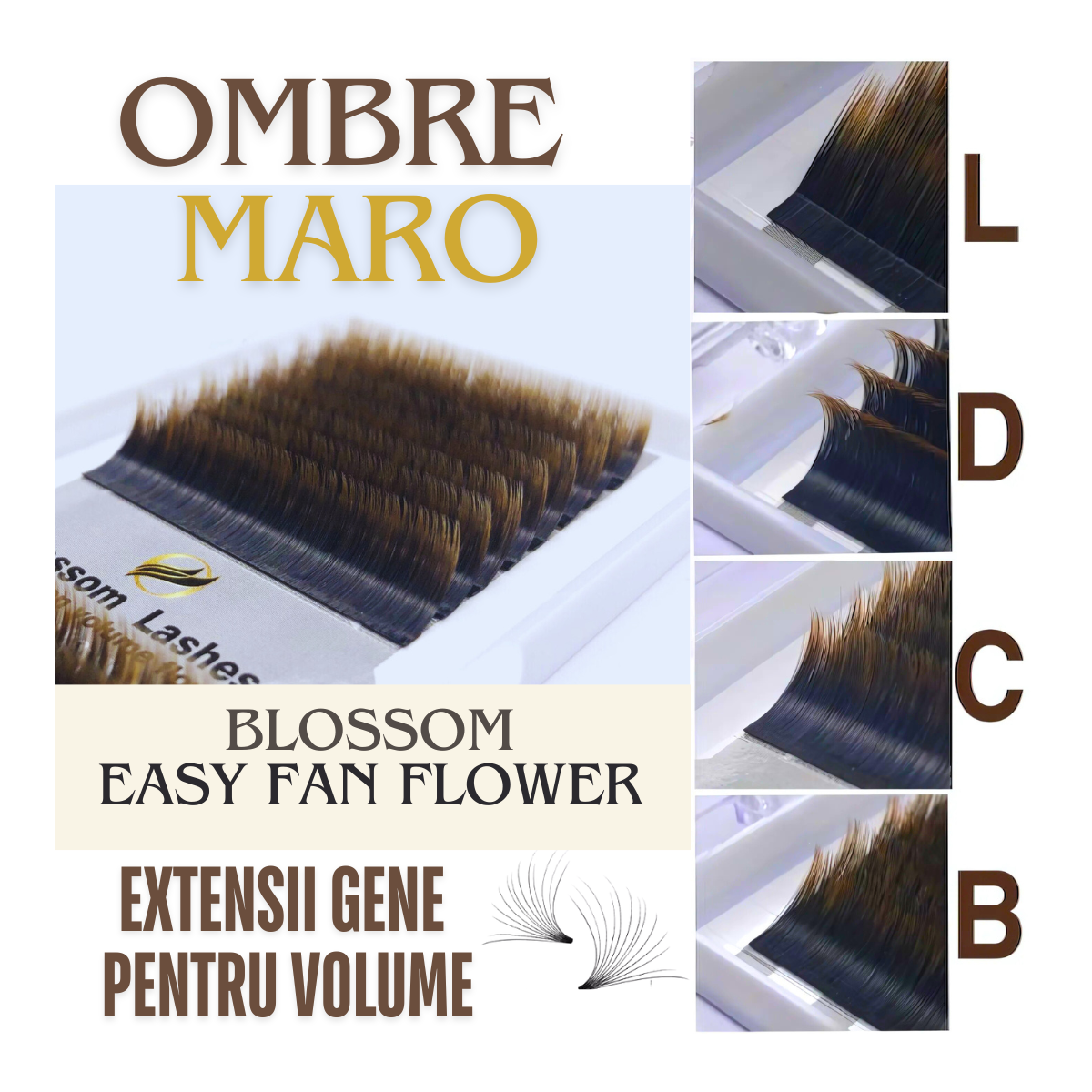 Gene Blossom - evantai usor Ombre maro, 0.07 - 16 linii