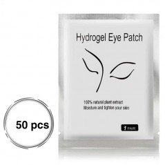 50 piezas de parches de hidrogel para ojos, almohadillas profesionales para extensiones de pestañas