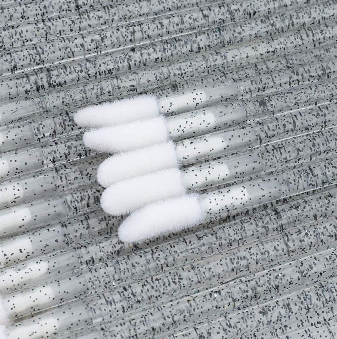 Mini aplicatoare Glitter, betisoare Lip Brush pentru aplicare extensii gene - 50 buc