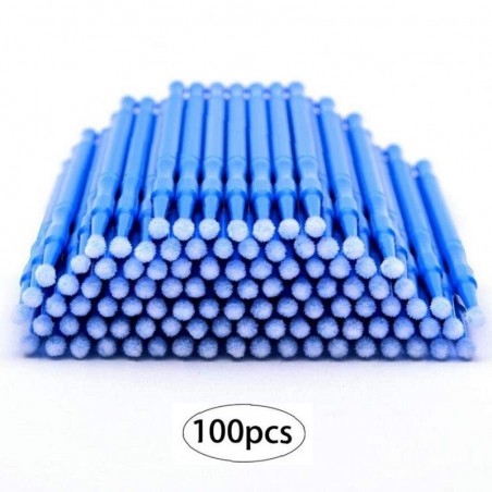 Blue Microbrushes - 2,5 mm, 100pcs , Micro Applicator Brushes, Disposable Eye Lashes Mascara Wands for Eyelash Extensions