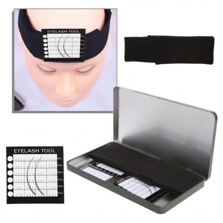 Magnetic headband with 4 magnetic pallets for eyelash extensions + set of rings as gift