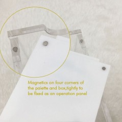 Organizator Magic Box transparent cu 9 palete lungi pentru extensii gene, depozitare extensii gene si palete magnetice