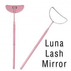 Espejo Luna para pestañas, Mini espejo para extensiones de pestañas, Rosa