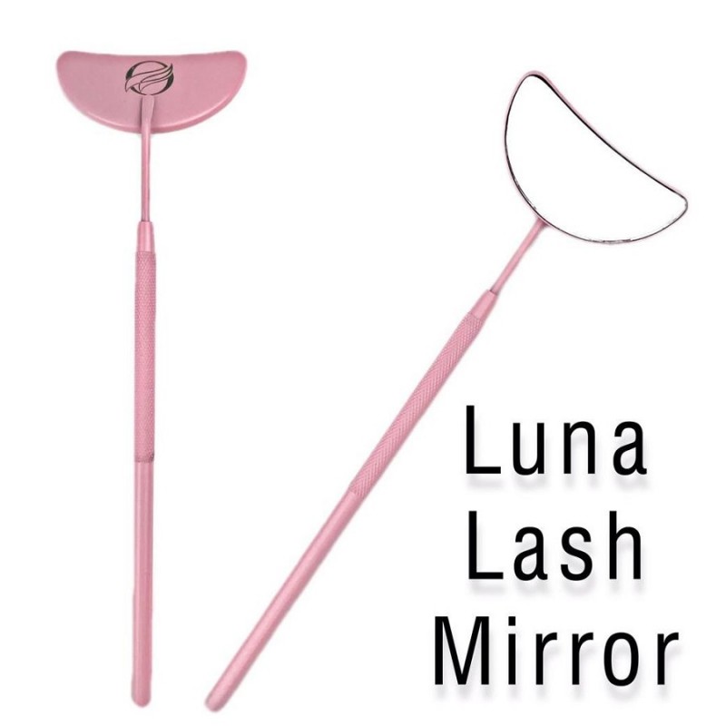 Luna Mirror for eyelashes, Mini-mirror for eyelash extensions, Pink