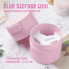 Vacuum storage container, with 3 individual chambers, Storage Box for eyelash extension glue