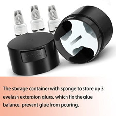 Vacuum storage container, with 3 individual chambers, Storage Box for eyelash extension glue