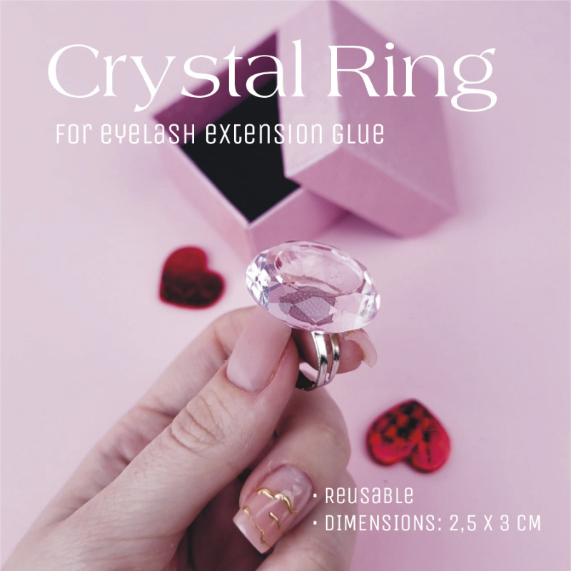 Crystal Ring for eyelash extension glue, Reusable