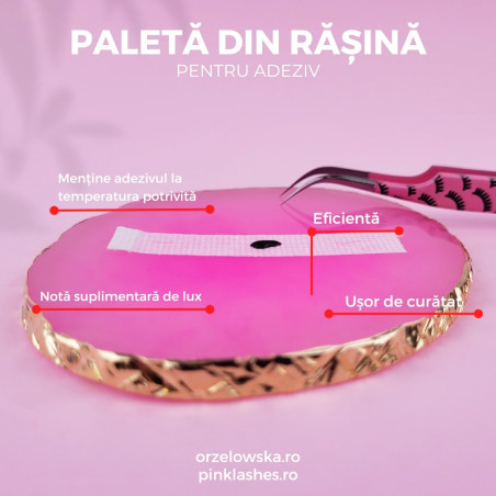 Pink resin Palette for eyelash extension glue, Reusable