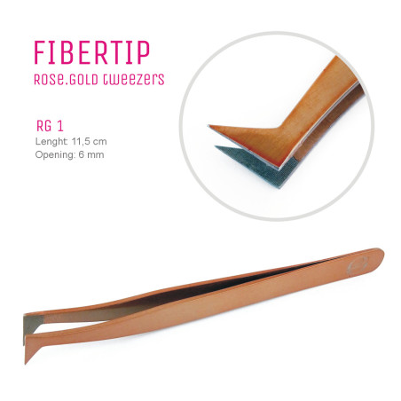 Pensete FiberTip Rose Gold, pentru extensii gene gata facute sau volum in mana, pentru incepatori