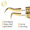 Tweezers HM, for beginners, Non-Slip, Heavy metal, Gold design