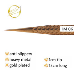 Tweezers HM, for beginners, Non-Slip, Heavy metal, Gold design