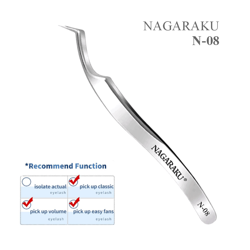 Pinzette N-08 Nagaraku, estensioni delle ciglia