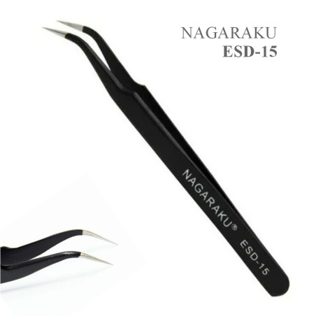 Nagaraku ESD-15 Tweezer, for eyelash extensions, precise catch