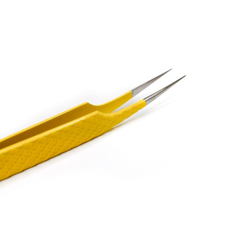 Spring JB-057 Straight Tweezer, for eyelash extensions, Yellow