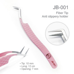 Spring JB-001 Pinzette, Mega volume, per extension ciglia, Rosa, con punta FiberTip