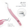 Pinza Mega Volumen Spring JB-001 para extensiones de pestañas, Rosa, con Punta de Fibra