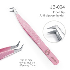 Spring JB-004 Pinzette, Mega volume, per extension ciglia, Rosa, con punta FiberTip