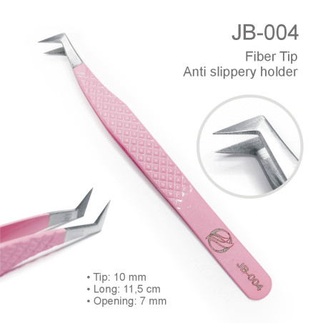 Mega volume Spring JB-004 Tweezer, for eyelash extensions, Pink, with Fiber Tip