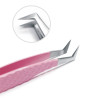 Mega volume Spring JB-004 Tweezer, for eyelash extensions, Pink, with Fiber Tip