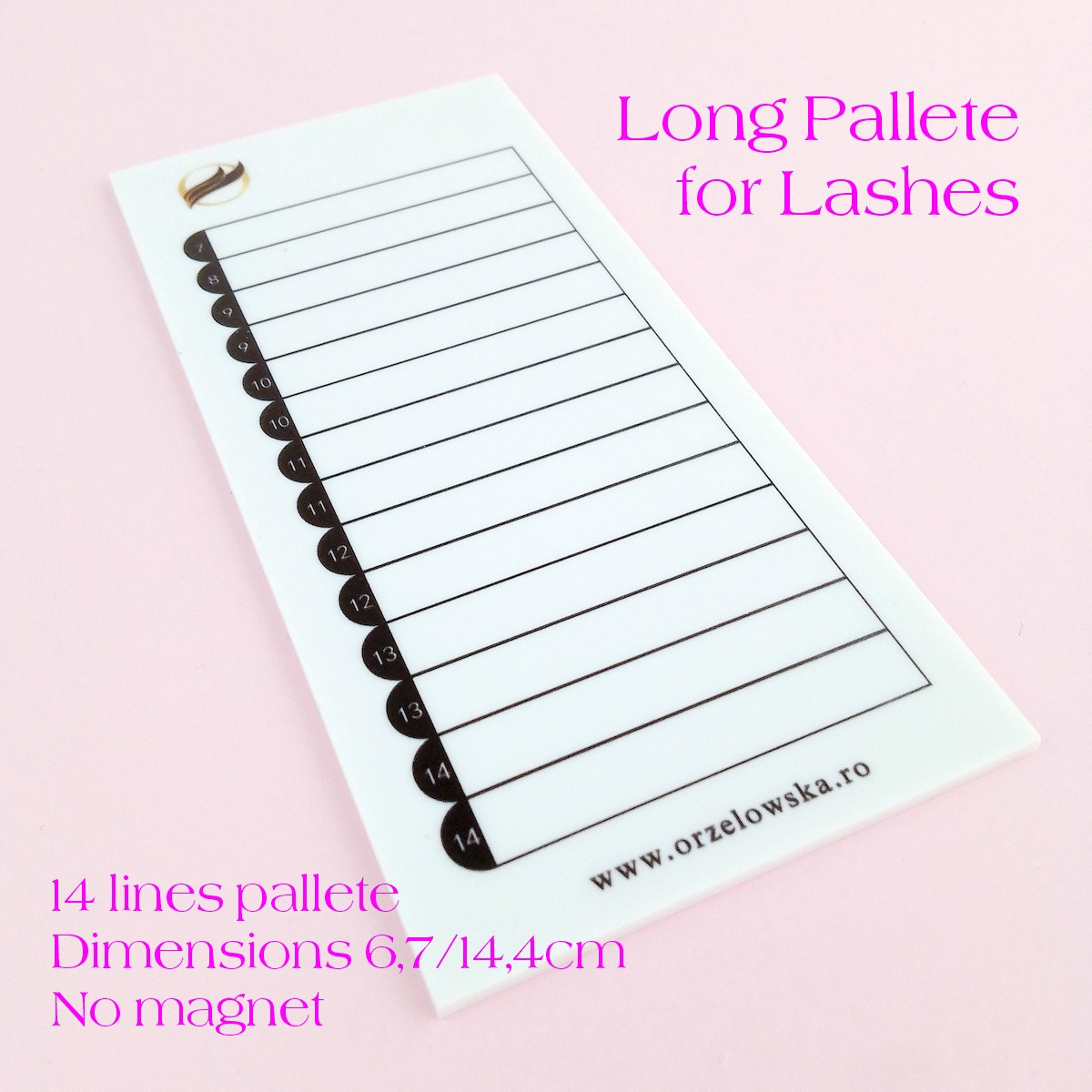 Long pallete for lashes, no magnet, for eyelash extensions