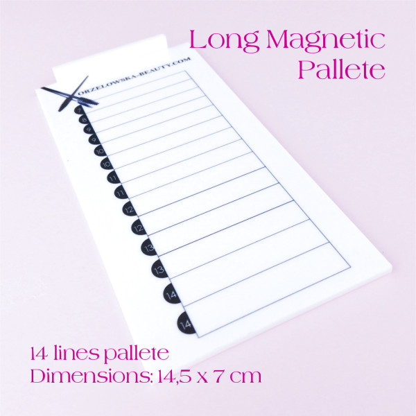 Paleta lunga cu magnet - 7 x 14,5cm, pentru organizarea extensiilor de gene