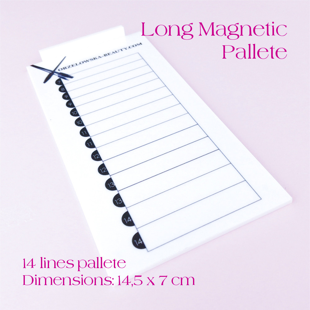 Tavolozza lunga con magnete - 7 x 14,5 cm, per organizzare le extension ciglia