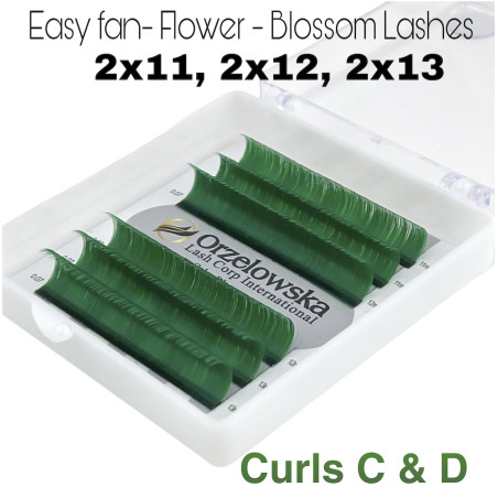 0.07 Pestañas Easy Fan, Volumen, Blossom Flower - Verde