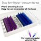 0.07 Easy Fan lashes, Volum, Blossom flower - Blue & Purple 11-13