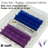 0.07 Easy Fan lashes, Volum, Blossom flower - Blue & Purple