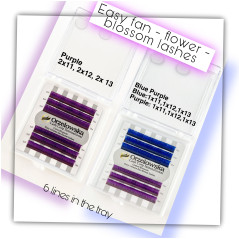 0.07 Easy Fan lashes, Volum, Blossom flower - Blue & Purple 11-13