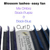 Ombre - Albastru & Mov 11-13mm volum usor, extensii gene Blossom Easy Fan Flower