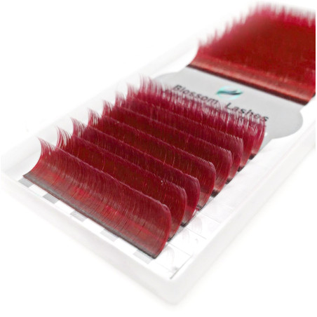 Red easy volum BLOSSOM FAN FLOWER LASHES, false eyelash extenssion