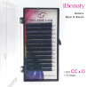 Eyelash extension Ombre iBeauty, black&Blue, thickness 0.10, two tone