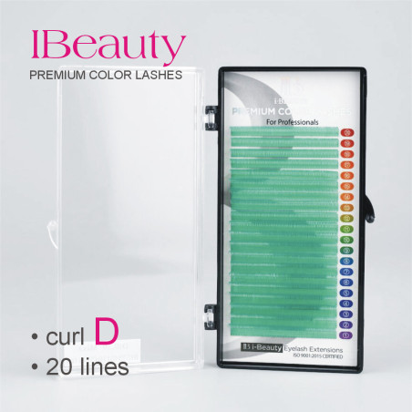 D 0.10 azul-verde - Extensión de pestañas iBeauty