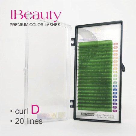 D 0.10 verde oscuro - Extensión de pestañas iBeauty