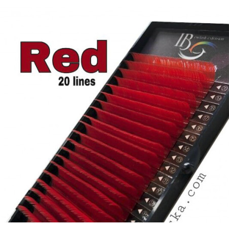 D 0.10 rojo - Extensión de pestañas iBeauty