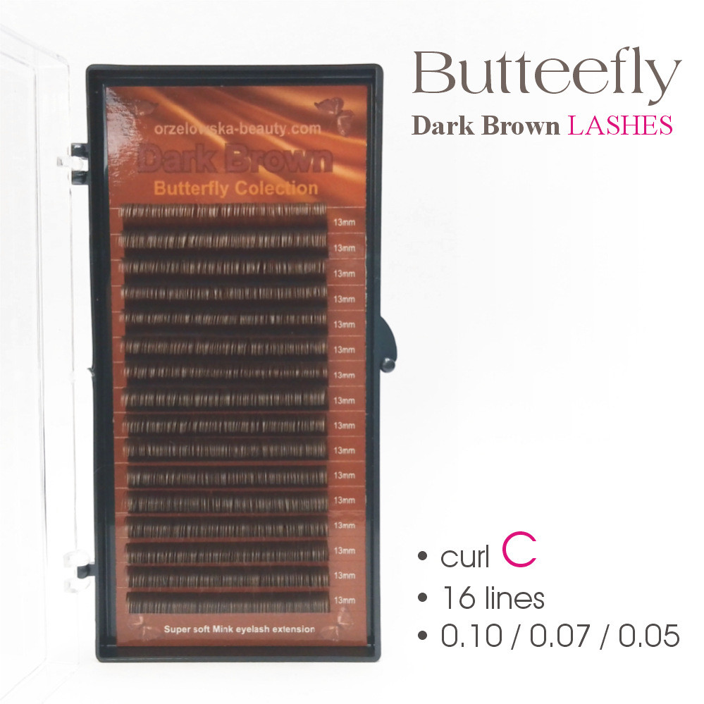 Curl C - Dark Brown EyeLashes Butterfly