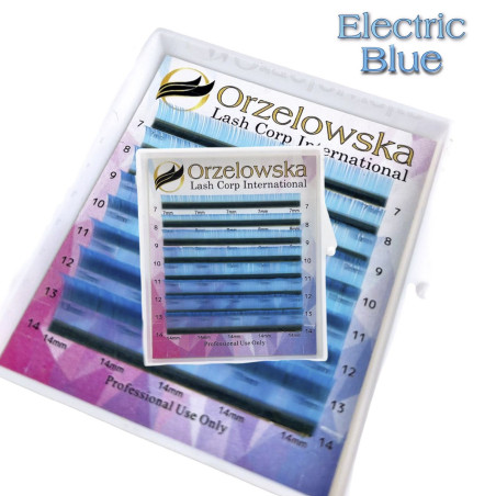 CC 0.07 Mix 7-14 mm, Albastru Electric, Extensii gene false colorate, 8 linii, Orzelowska