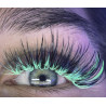 CC 0.07 Mix 7-14 mm Color Lashes, Neon Green, eyelash extensions, tray with 8 lines , Orzelowska