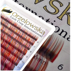 C & M, Pestañas Multicolor 0.07, extensiones de pestañas, bandeja con 8 líneas, Orzelowska