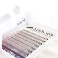 CC 0.07 Color Lashes, White-Silver, eyelash extensions, tray with 8 lines, Orzelowska