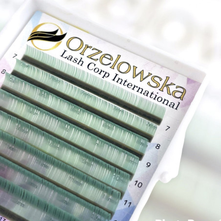 CC 0.07 B Green, eyelash extensions, tray with 8 lines, Orzelowska Color