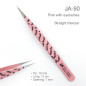 Pinzette Straight Tweezer JA 90, pink with eyelashes