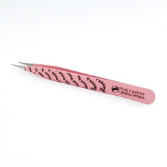 Pinzette Straight Tweezer JA 90, pink with eyelashes
