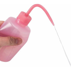 Recipiente para suero con boquilla flexible, botella rosa