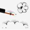 0.07 Easy Fan lashes,mix 11-13, Volum, Blossom flower Ombre - Green