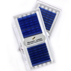 Blue easy volum BLOSSOM FAN FLOWER LASHES, false eyelash extenssion 0.07