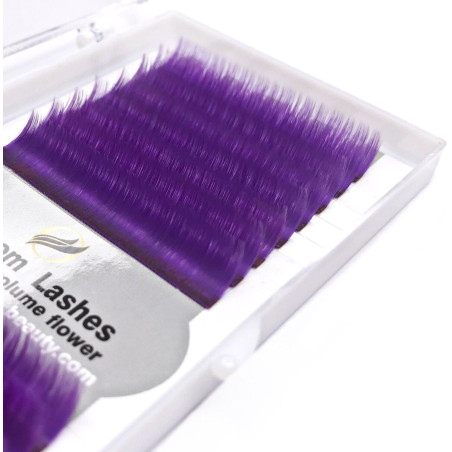 D 0.05 Extensiones de pestañas Blossom, Morado, pestañas fáciles de abanico, extensiones de pestañas voluminosas rápidas